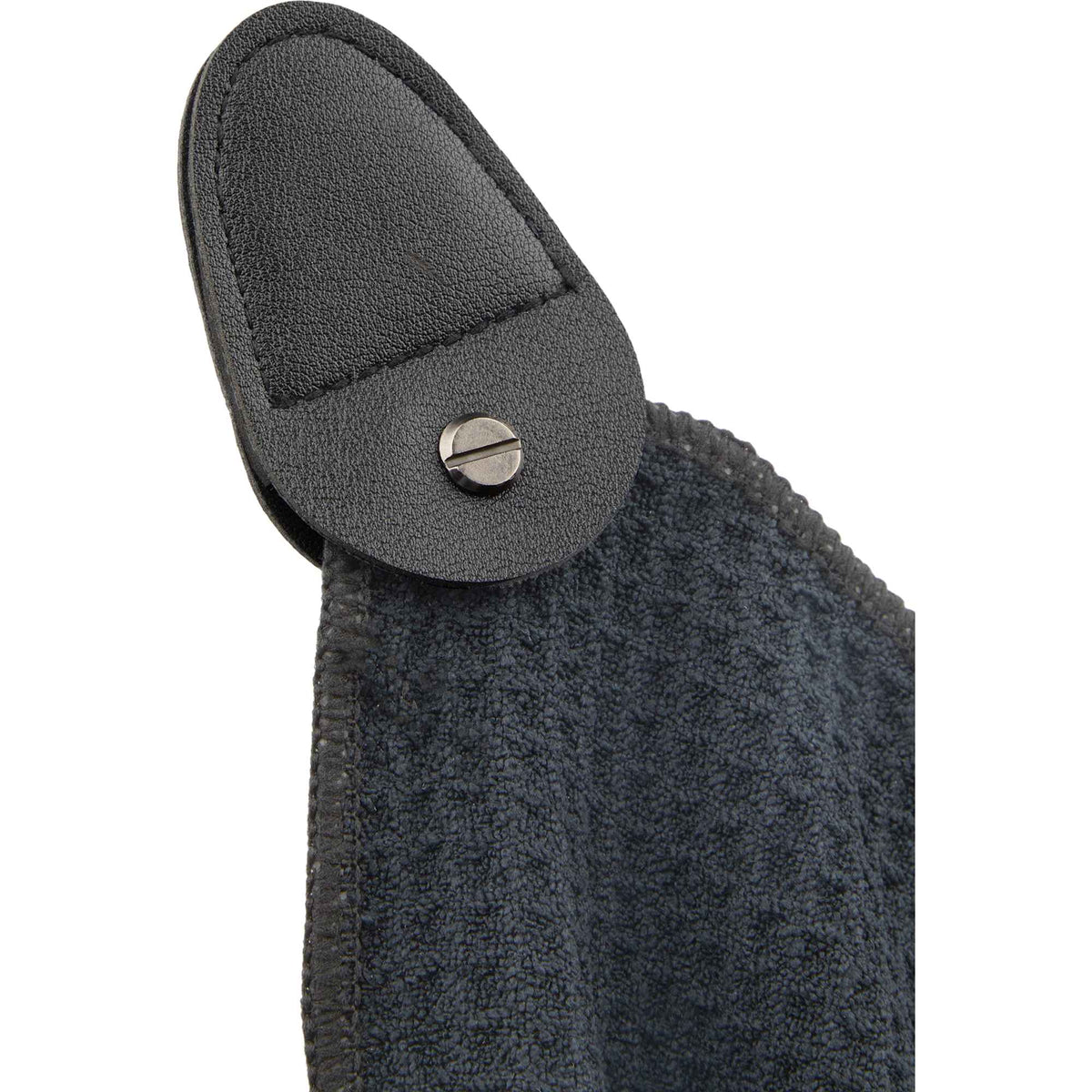 Magnetic Golf Towel in Recycled Waffle Polyester - Gray - Left Angle Detail