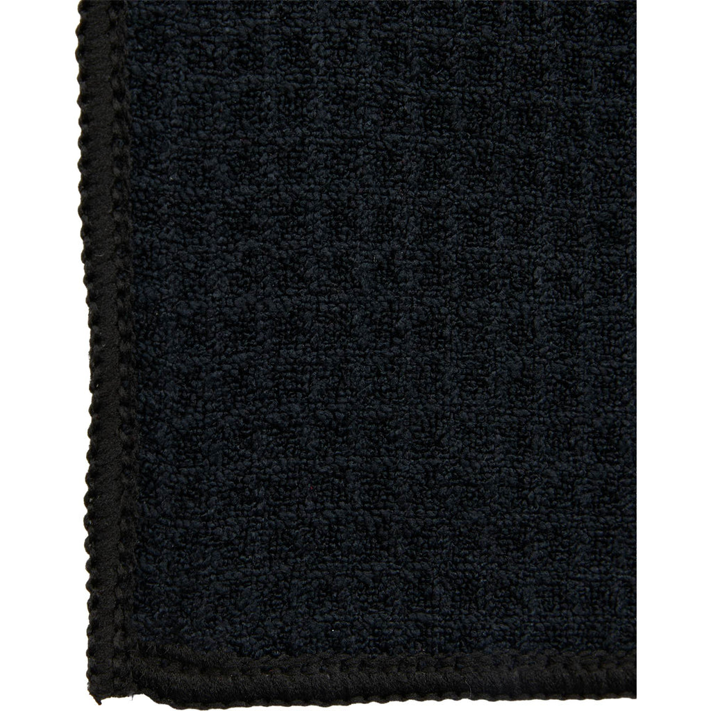 Magnetic Golf Towel in Recycled Waffle Polyester Transfer - Black - Front Detail 2