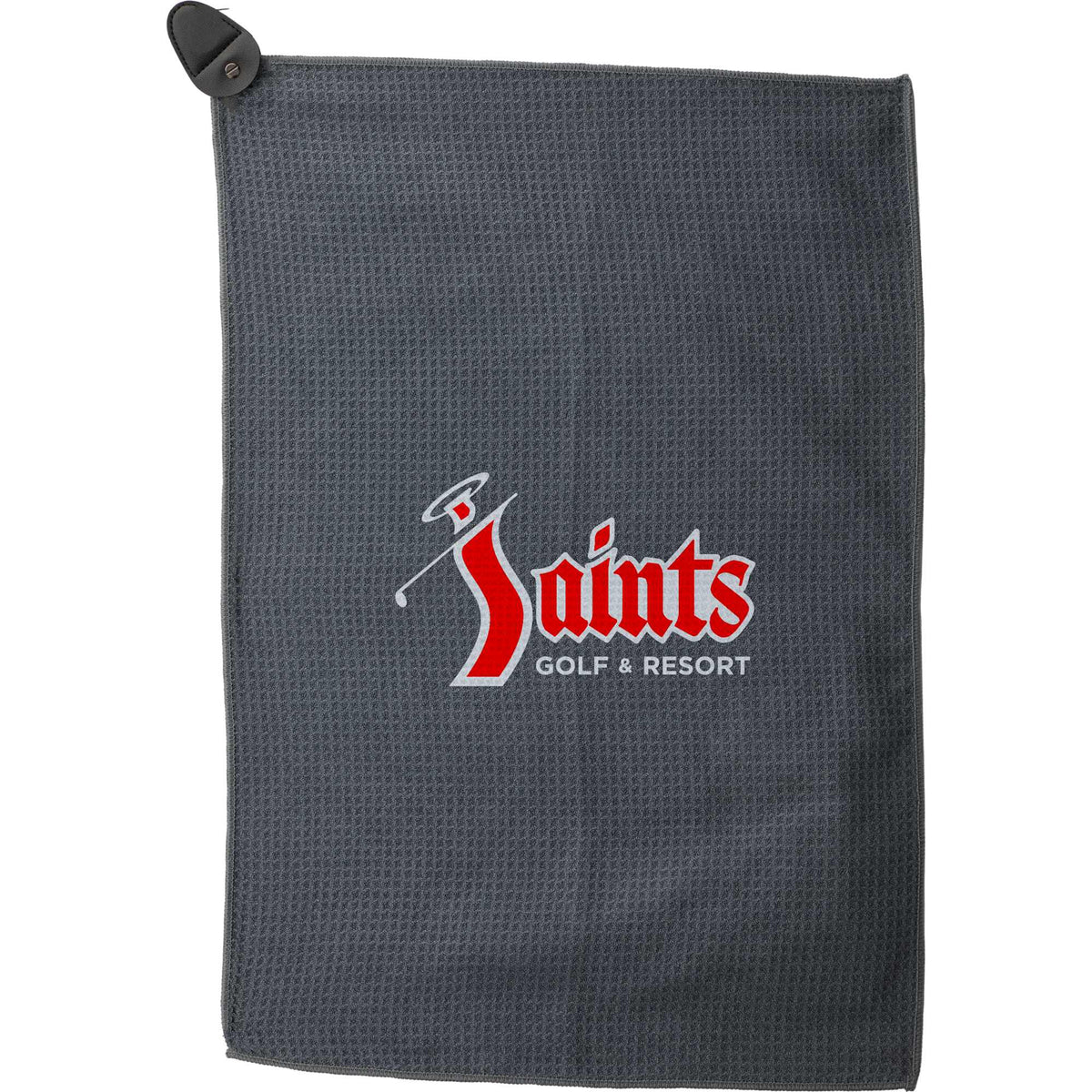 Magnetic Golf Towel in Recycled Waffle Polyester Transfer - Gray - Front