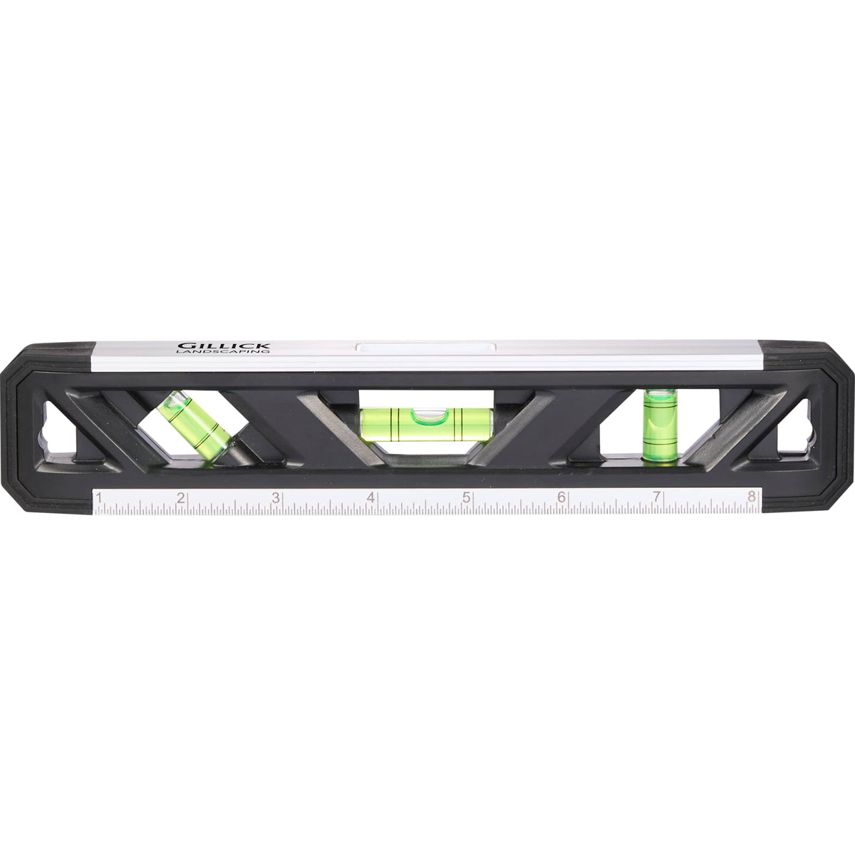 Magnetic Level in Recycled ABS, 9 Inch - Black - Front