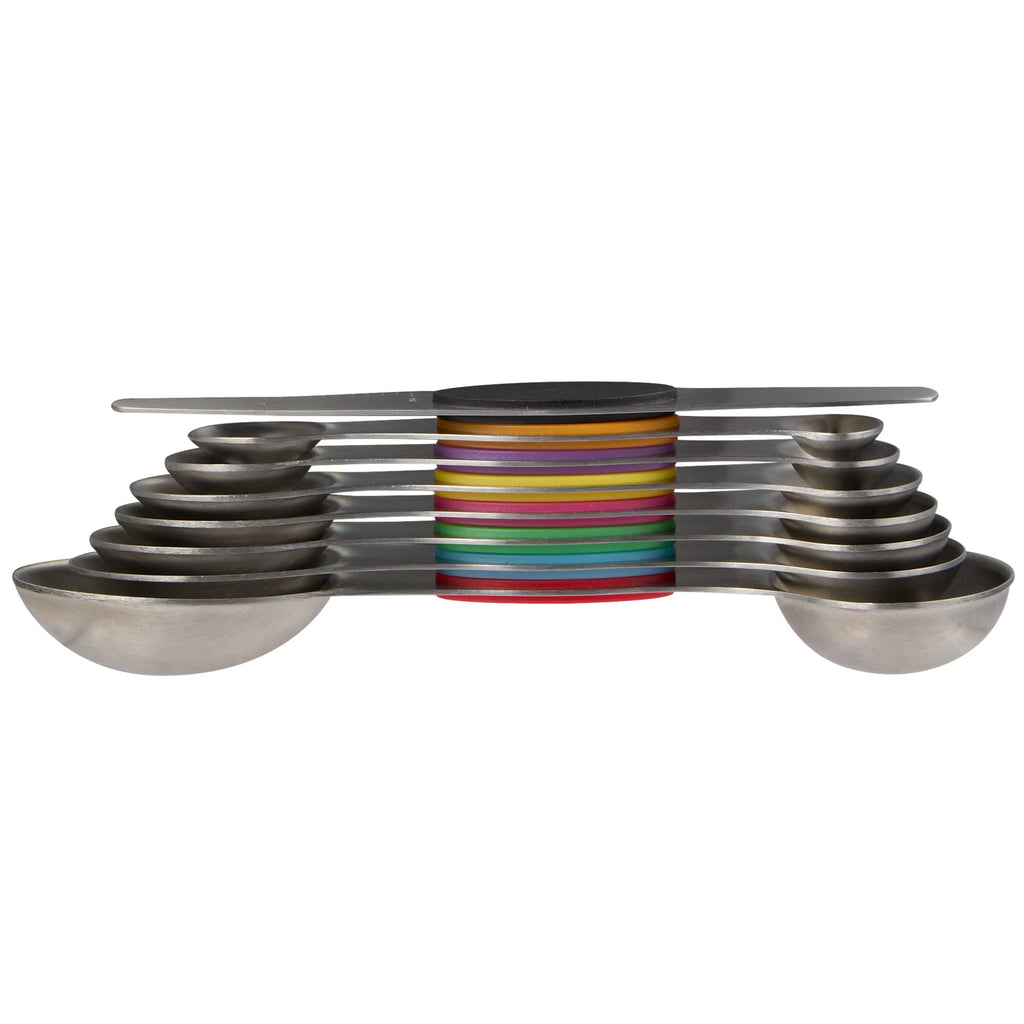 Magnetic Measuring Spoon Set, 8 Pieces - Steel - Front Detail