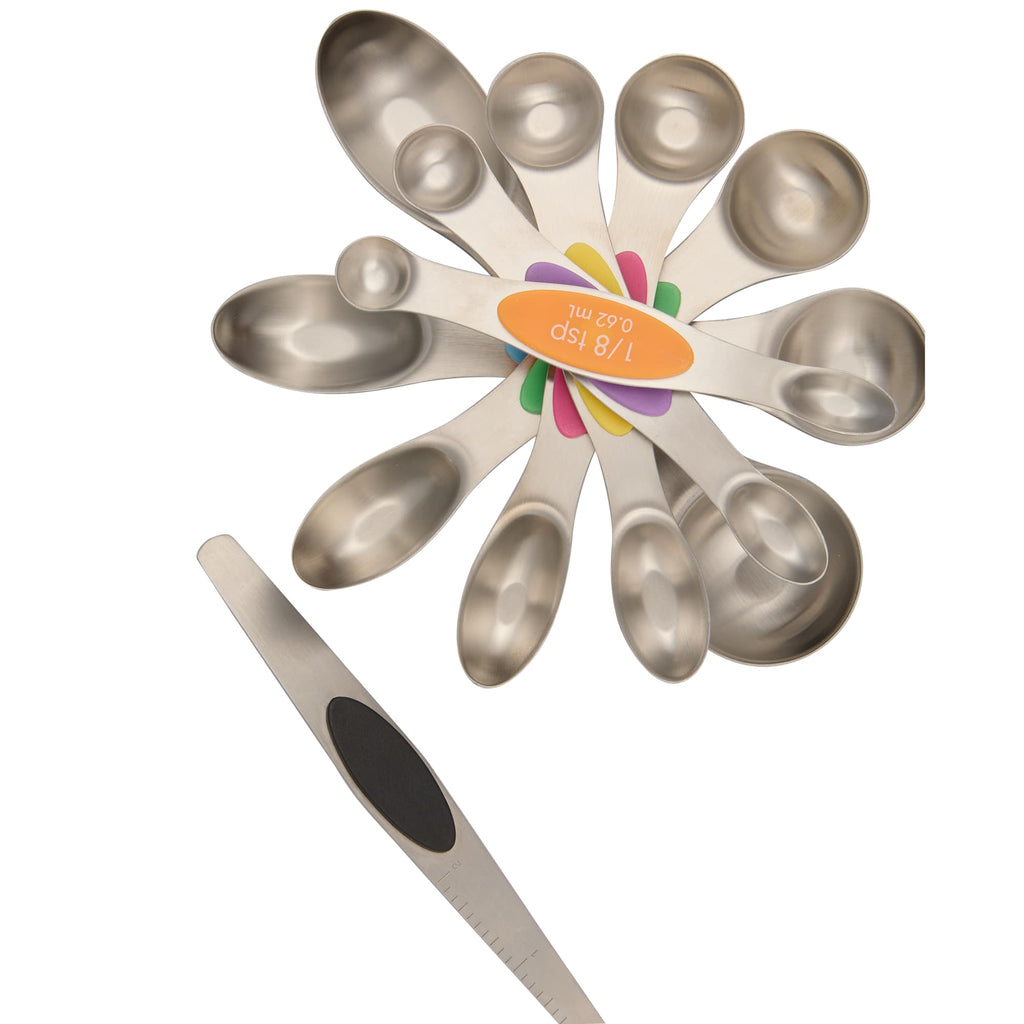 Magnetic Measuring Spoon Set, 8 Pieces - Steel - Left Angle
