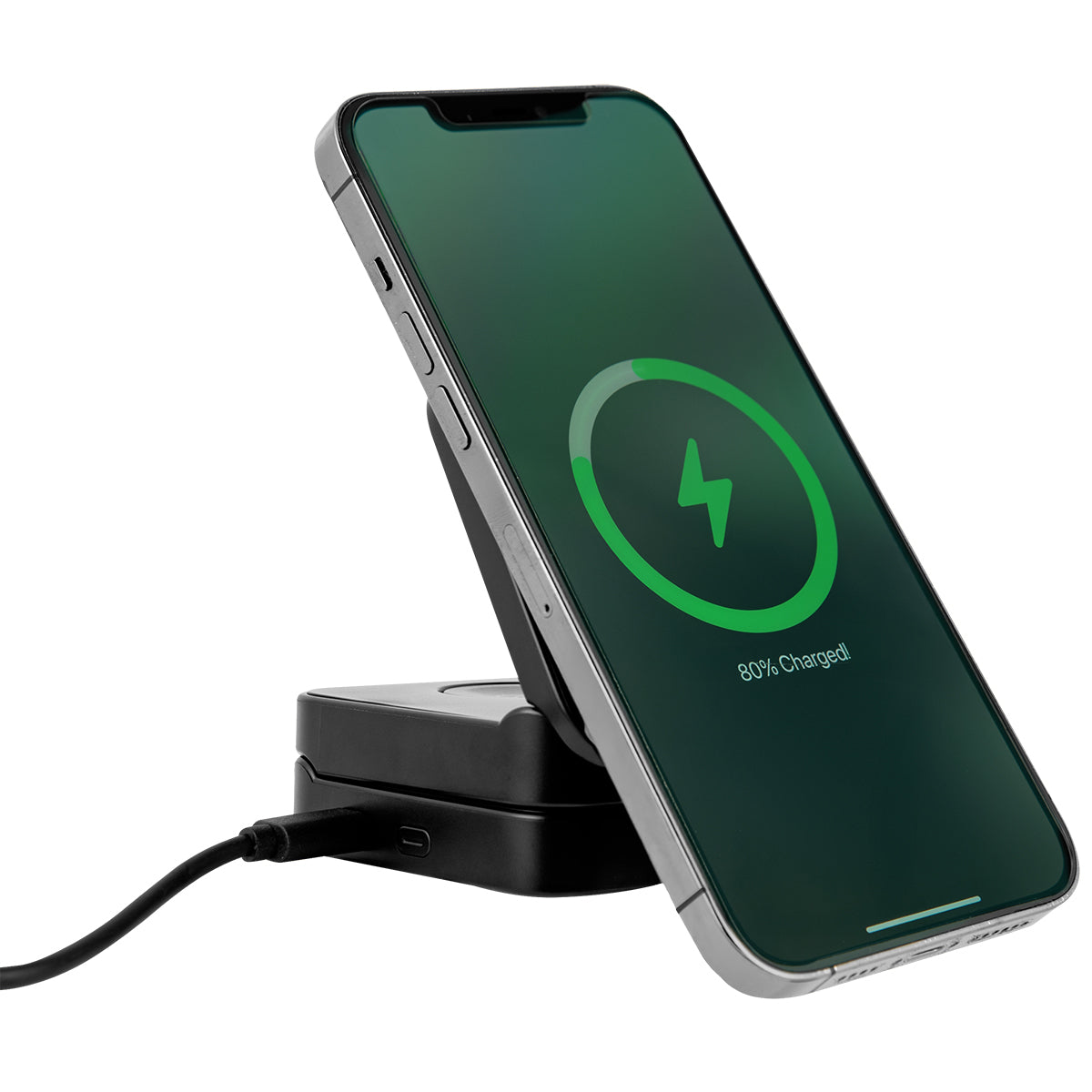 Magnetic Multi-Charging Station in Recycled ABS, 15W - Phone_Charger_Inuse
