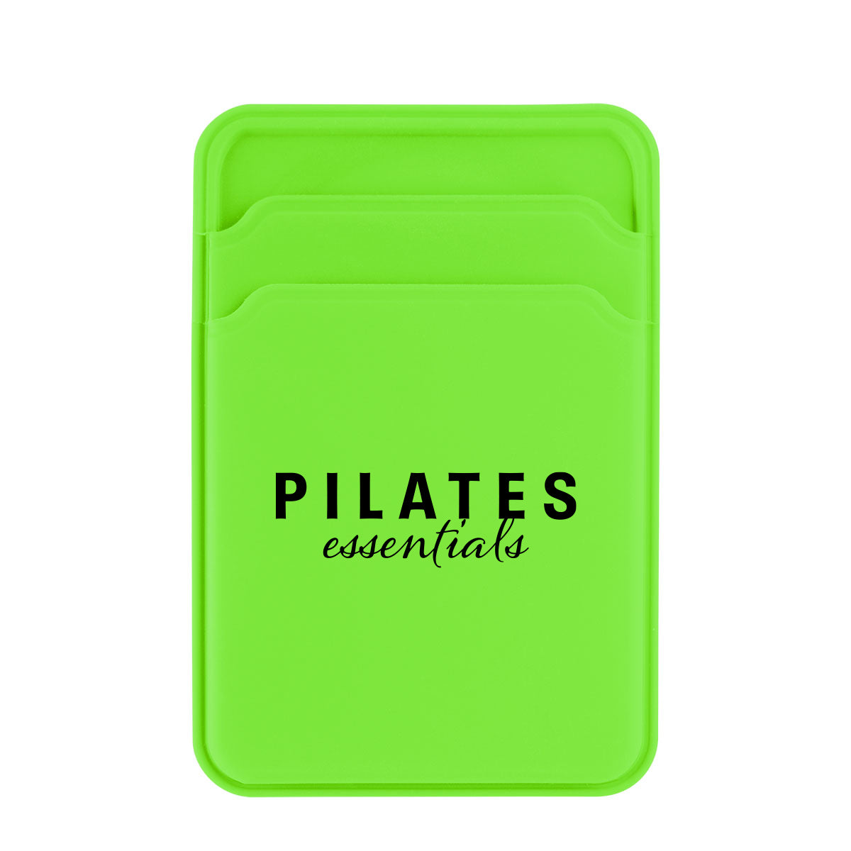 Magnetic Phone Wallet in Silicone - Lime Green - Silk Screen