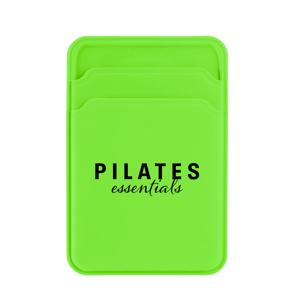 Magnetic Phone Wallet in Silicone - Lime Green - Silk Screen