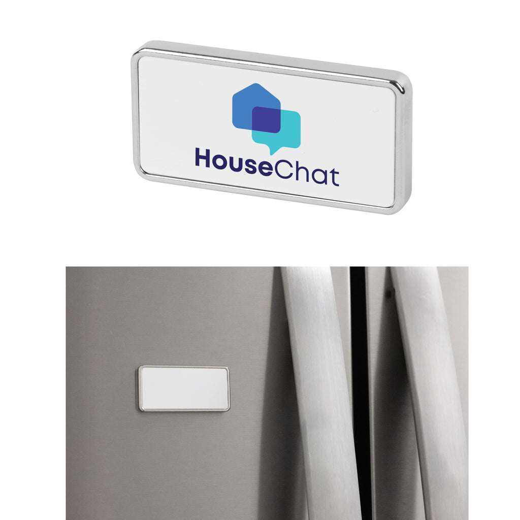 Magnetic Photo Holder, Two Piece Full Color - Silver with White - Full Color