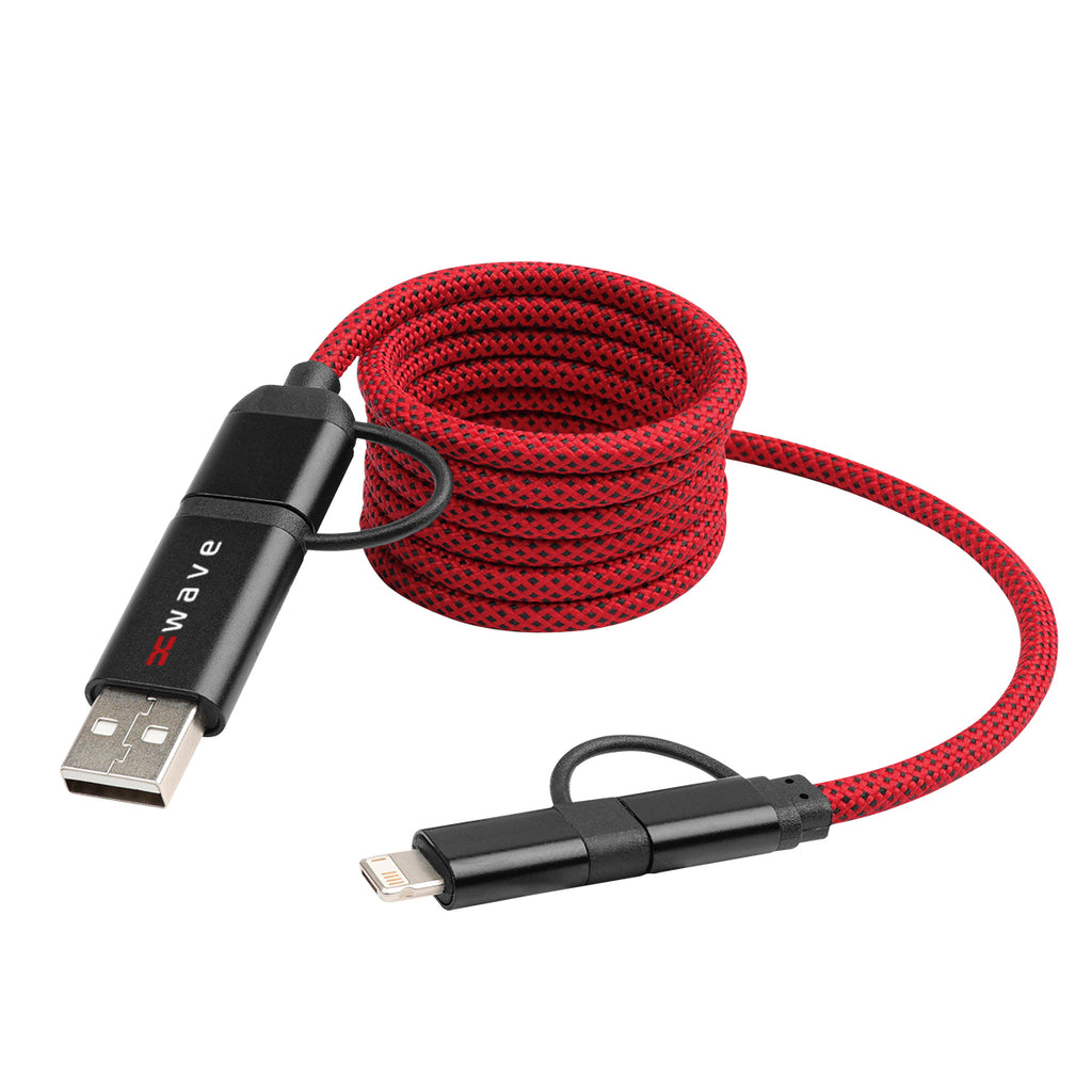 Magnetic Quick Charge Cable, 65W - Red - Pad Print