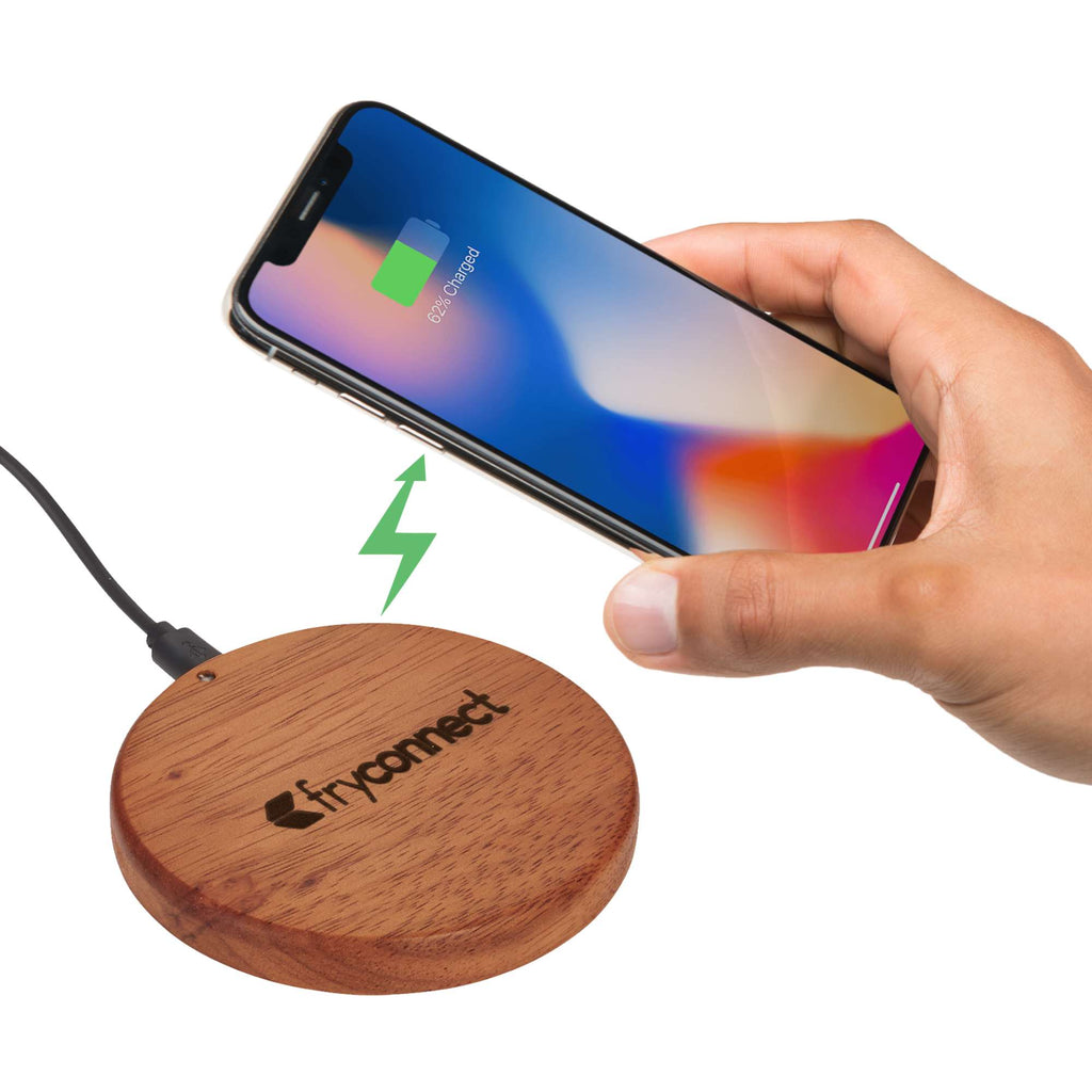 Mahogany Wood Wireless Charging Pad, 5W Laser Engraving - Wood - Photo