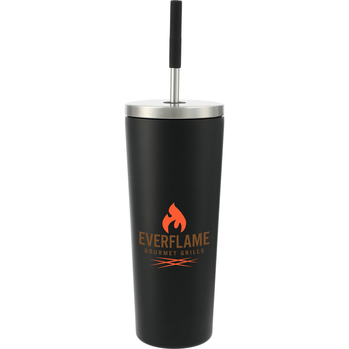 Maia Copper Insulated Tumbler with Two Lids, 24 oz Full Color - Black - Front