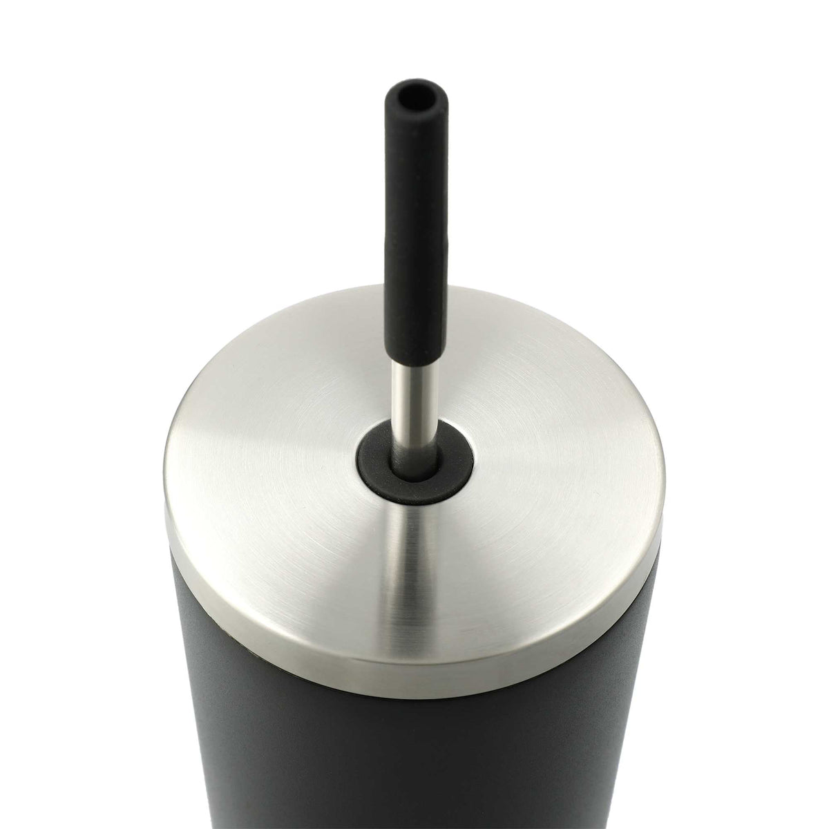 Maia Copper Insulated Tumbler with Two Lids, 24 oz Full Color - Black - Left Angle 2