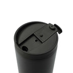 Maia Copper Insulated Tumbler with Two Lids, 24 oz Full Color - Black - Left Angle