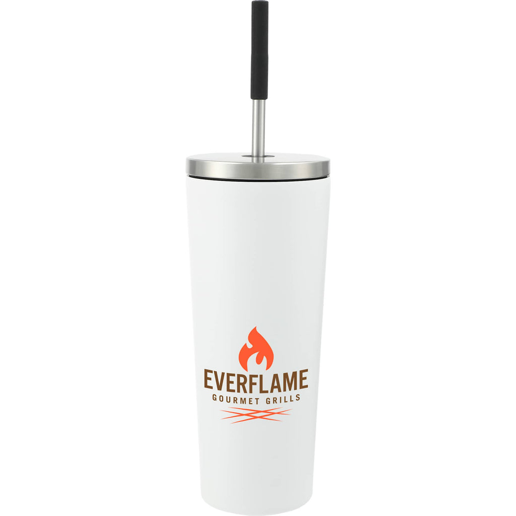 Maia Copper Insulated Tumbler with Two Lids, 24 oz Full Color - White - Front 2