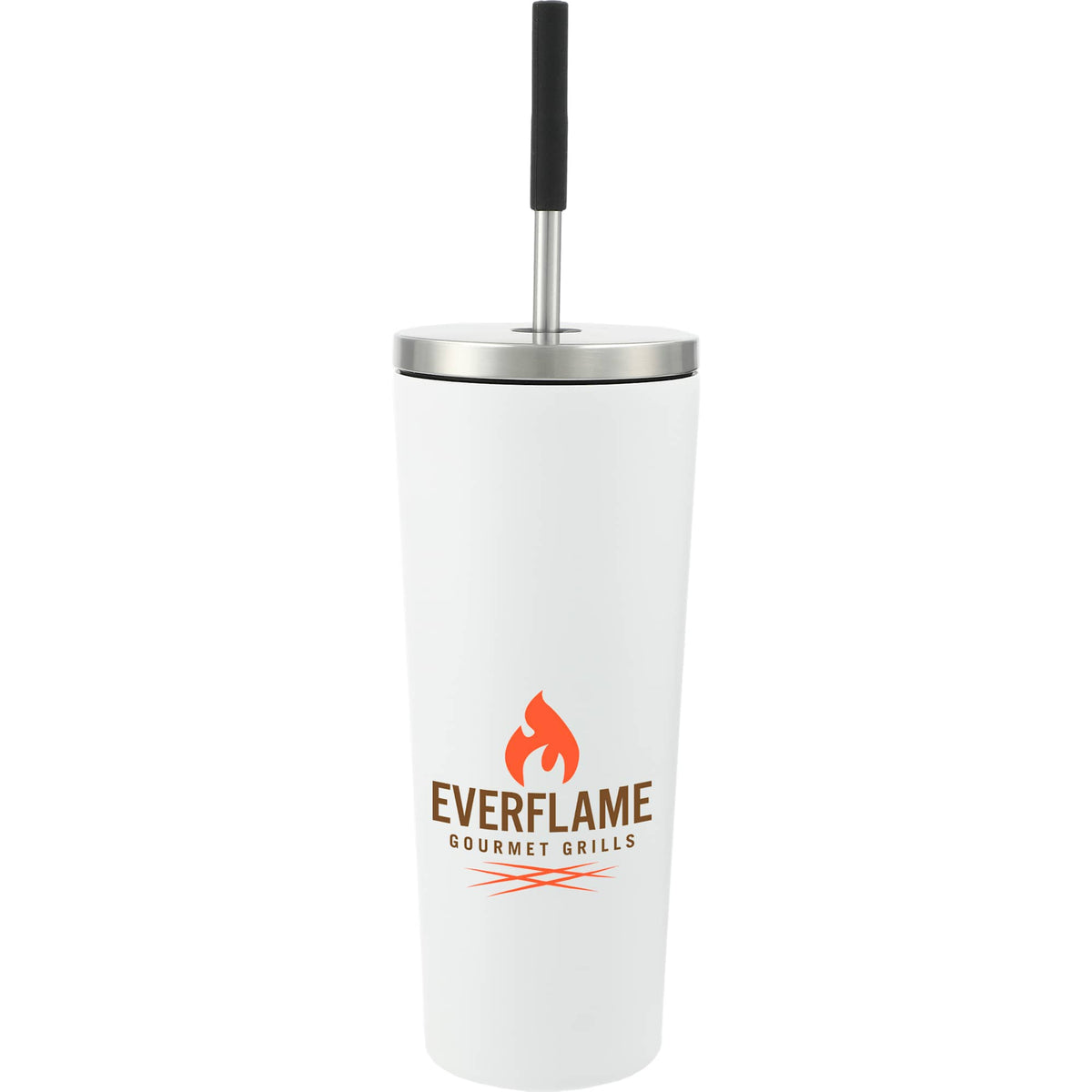 Maia Copper Insulated Tumbler with Two Lids, 24 oz - White - Front 2