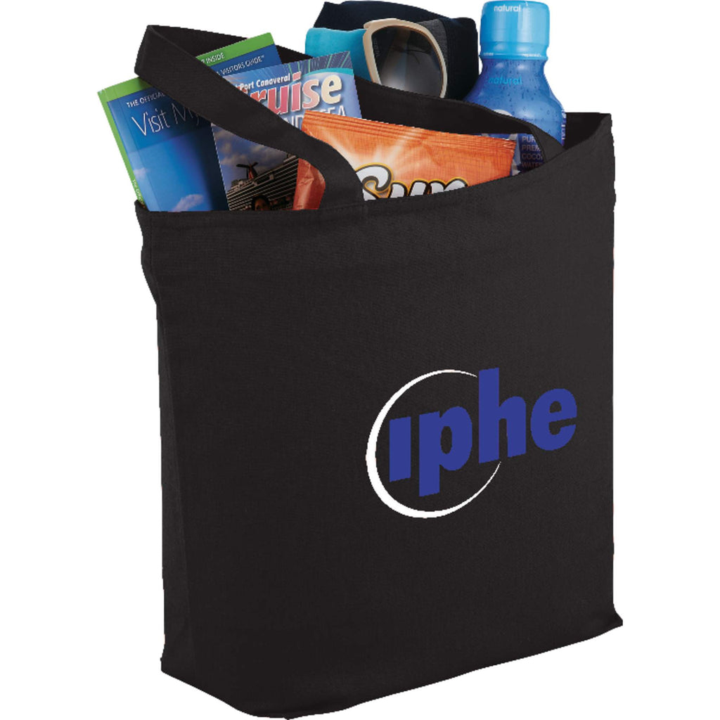 Maine Zippered Cotton Canvas Tote, 8 oz Embroidery - Black - Photo 2