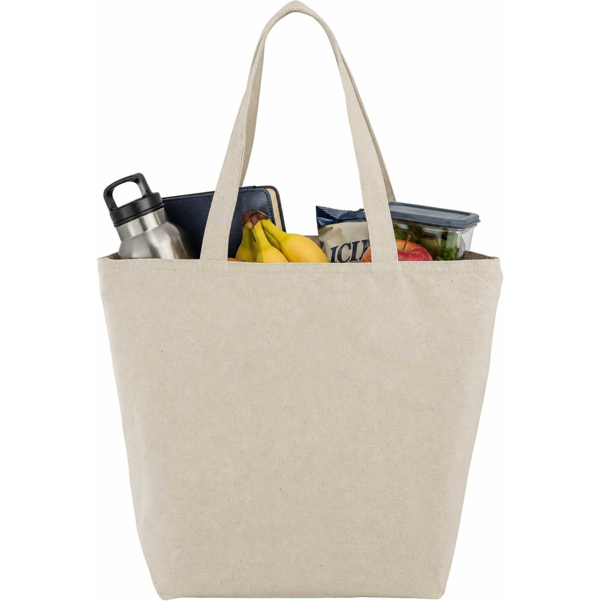 Maine Zippered Cotton Canvas Tote, 8 oz Embroidery - Natural - Photo 2