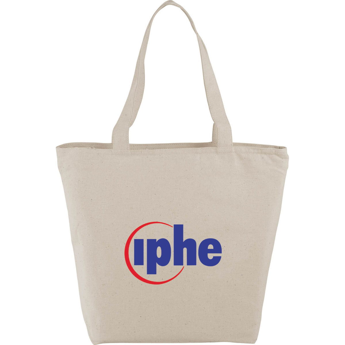 Maine Zippered Cotton Canvas Tote, 8 oz Embroidery - Natural - Photo 3