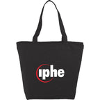 Maine Zippered Cotton Canvas Tote, 8 oz Full Color - Black - Photo 3