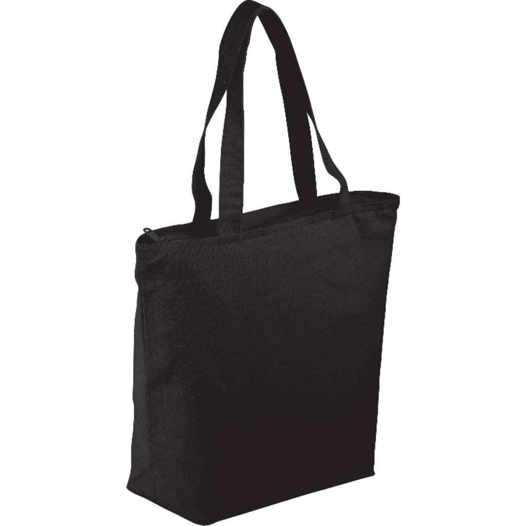 Maine Zippered Cotton Canvas Tote, 8 oz Full Color - Black - Photo 5