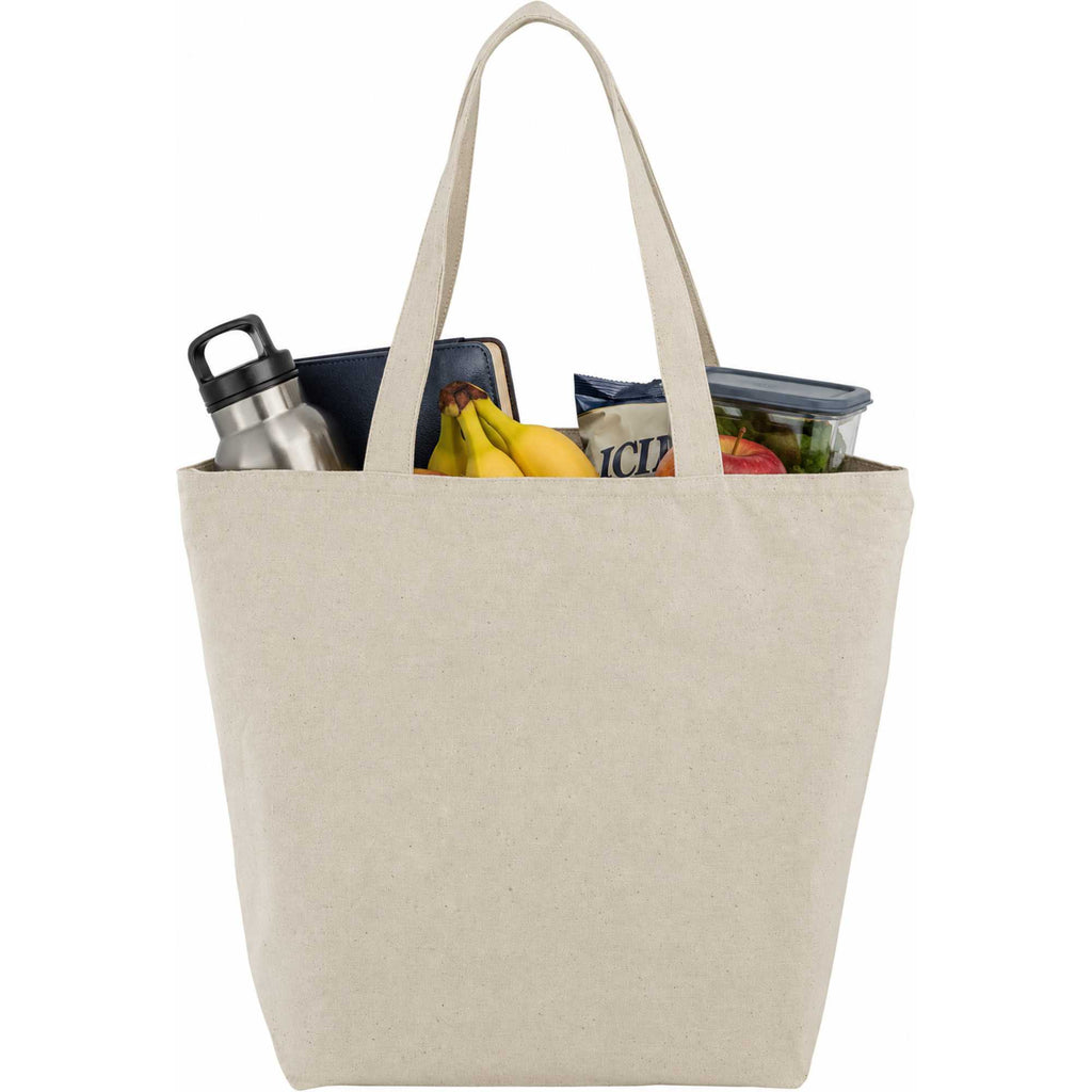 Maine Zippered Cotton Canvas Tote, 8 oz Full Color - Natural - Photo 2