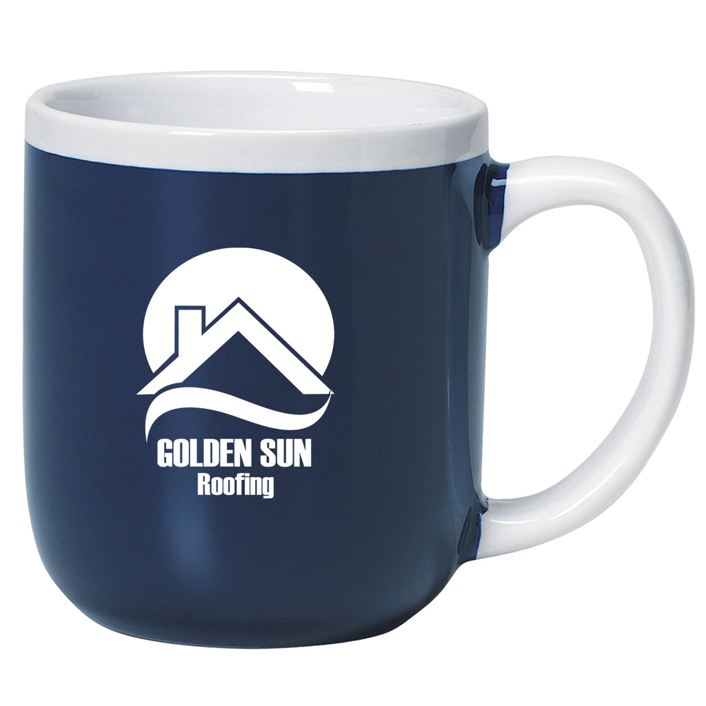Majestic Mug, 17 oz - Cobalt Blue With White - Ceramic