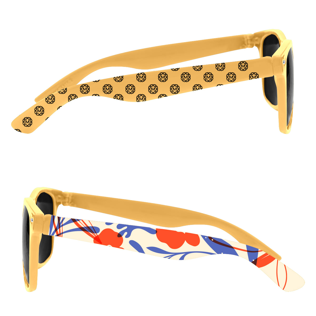 Malibu Sunglasses in Full Color - Athletic Gold - Side_Megabrite