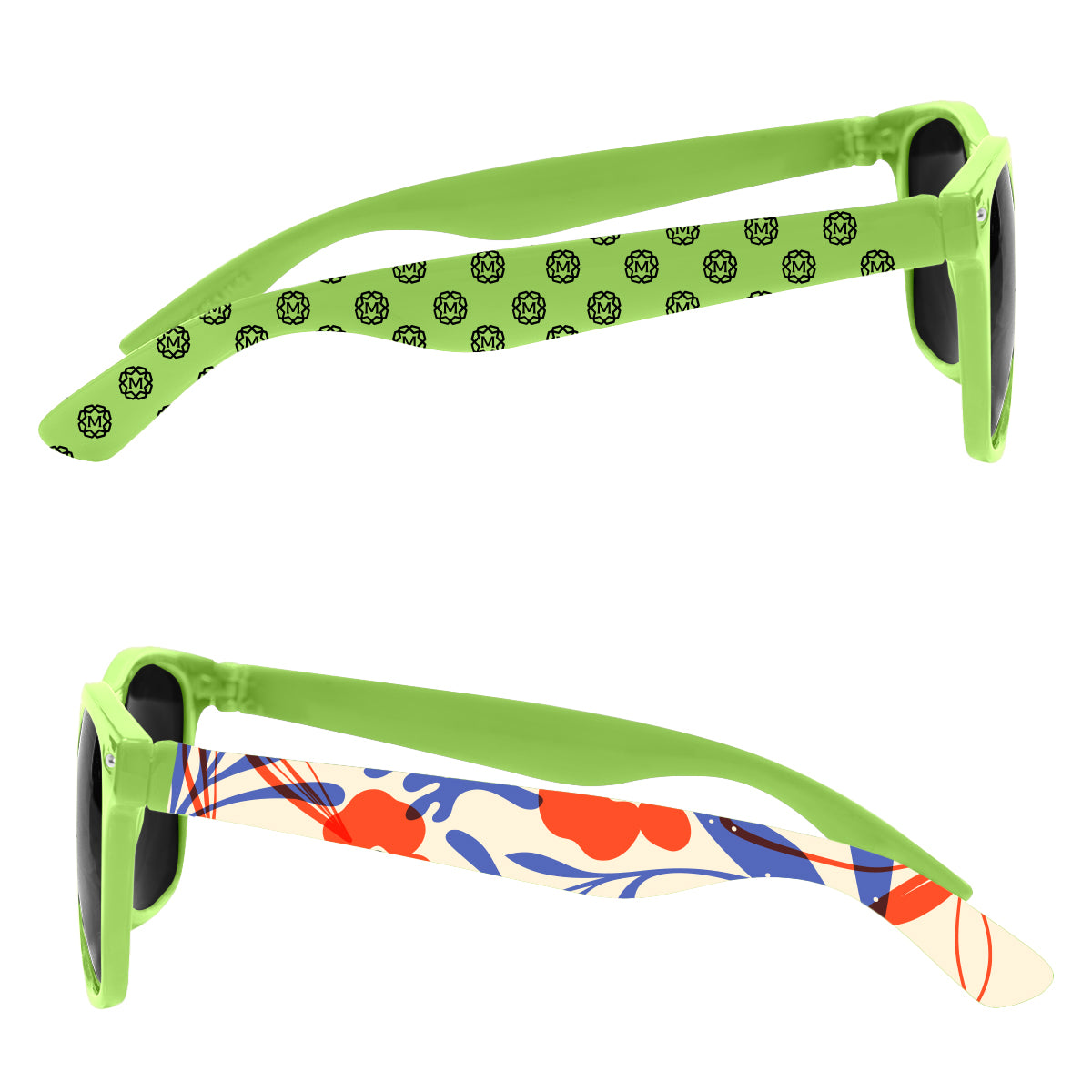 Malibu Sunglasses in Full Color - Lime Green - Side_Megabrite