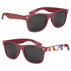 Malibu Sunglasses in Full Color - Maroon - Printed
