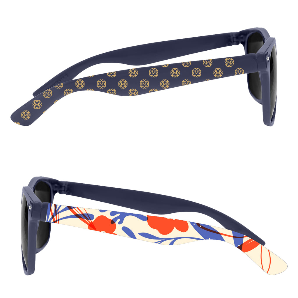 Malibu Sunglasses in Full Color - Navy - Side_Megabrite