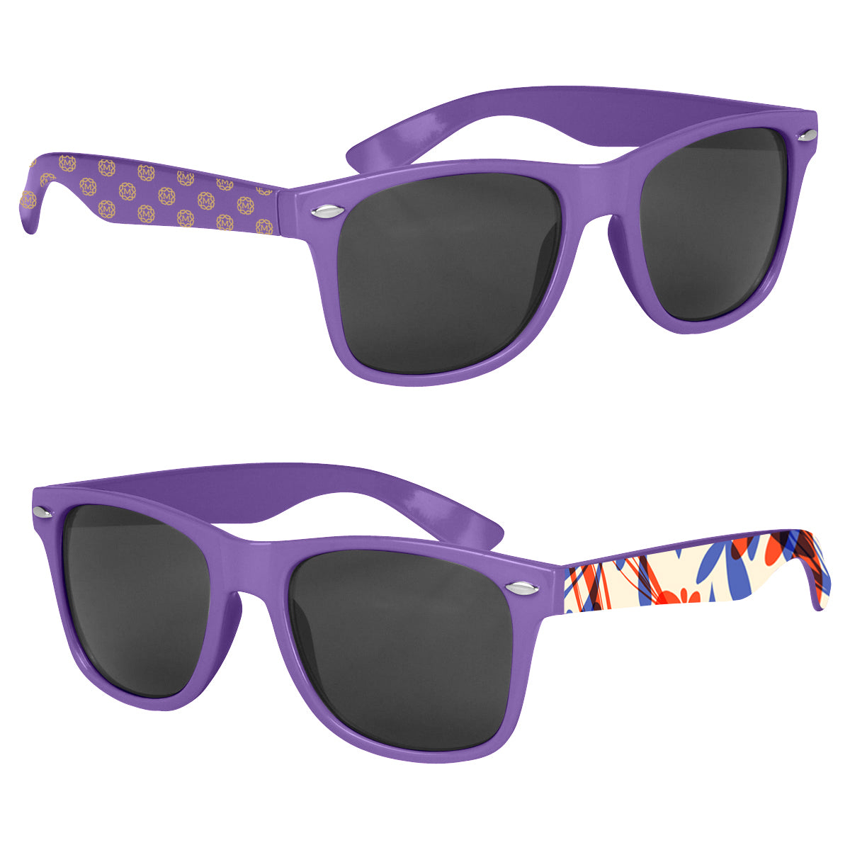Malibu Sunglasses in Full Color - Purple - Printed