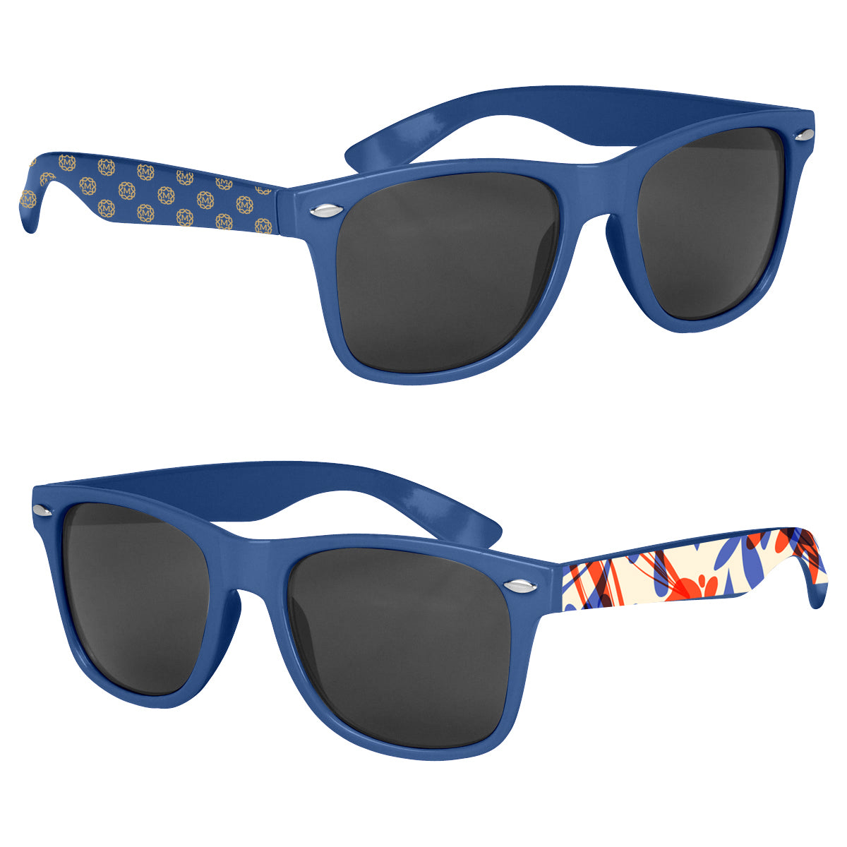 Malibu Sunglasses in Full Color - Royal Blue - Printed