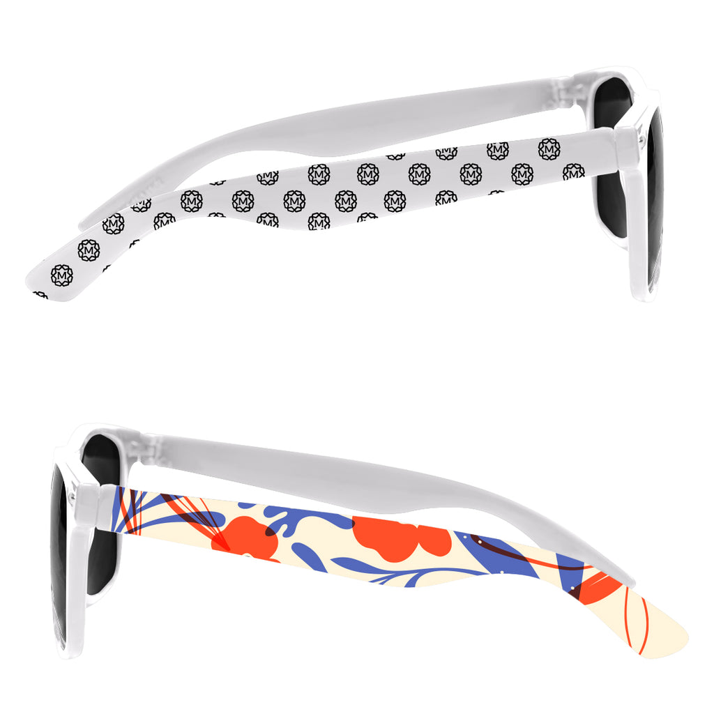 Malibu Sunglasses in Full Color - White - Side_Megabrite