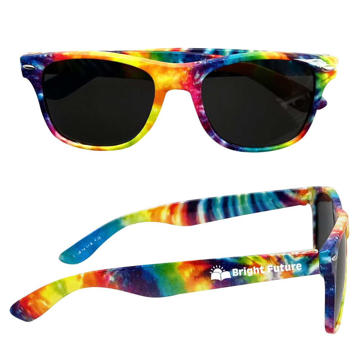 Malibu Sunglasses in Tie-Dye - Rainbow - Silk Screen