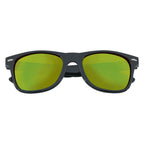 Malibu Sunglasses, Mirrored - Black With Yellow - Front