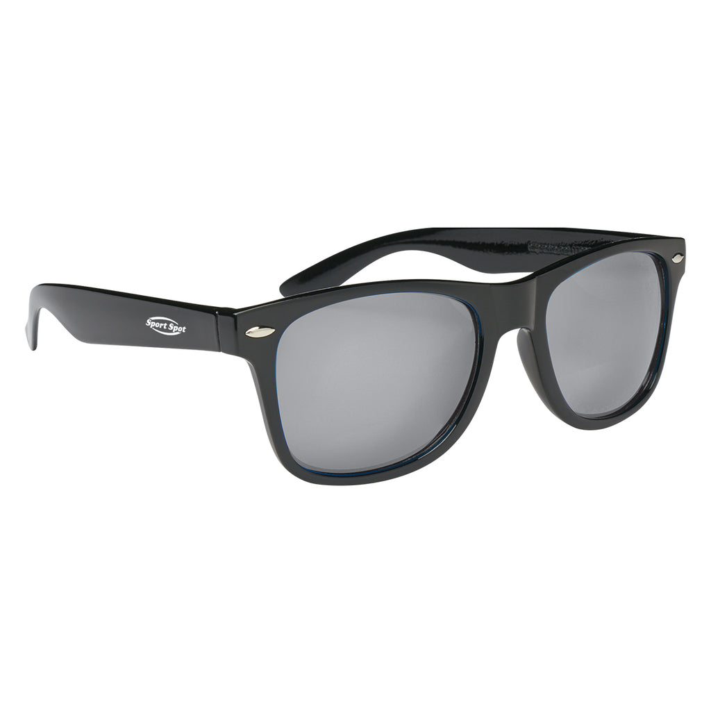 Malibu Sunglasses, Mirrored - Silver - Silk Screen