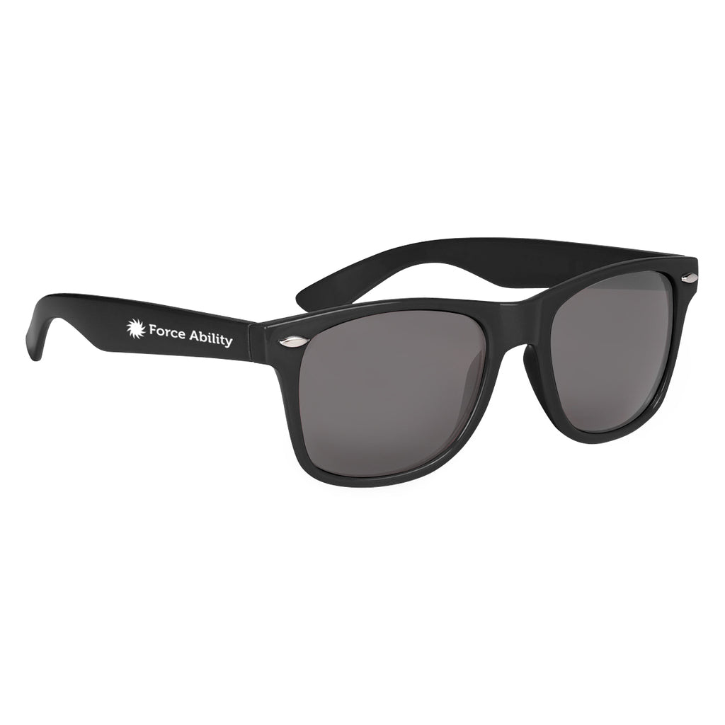 Malibu Sunglasses, Polarized - Black - Silk Screen