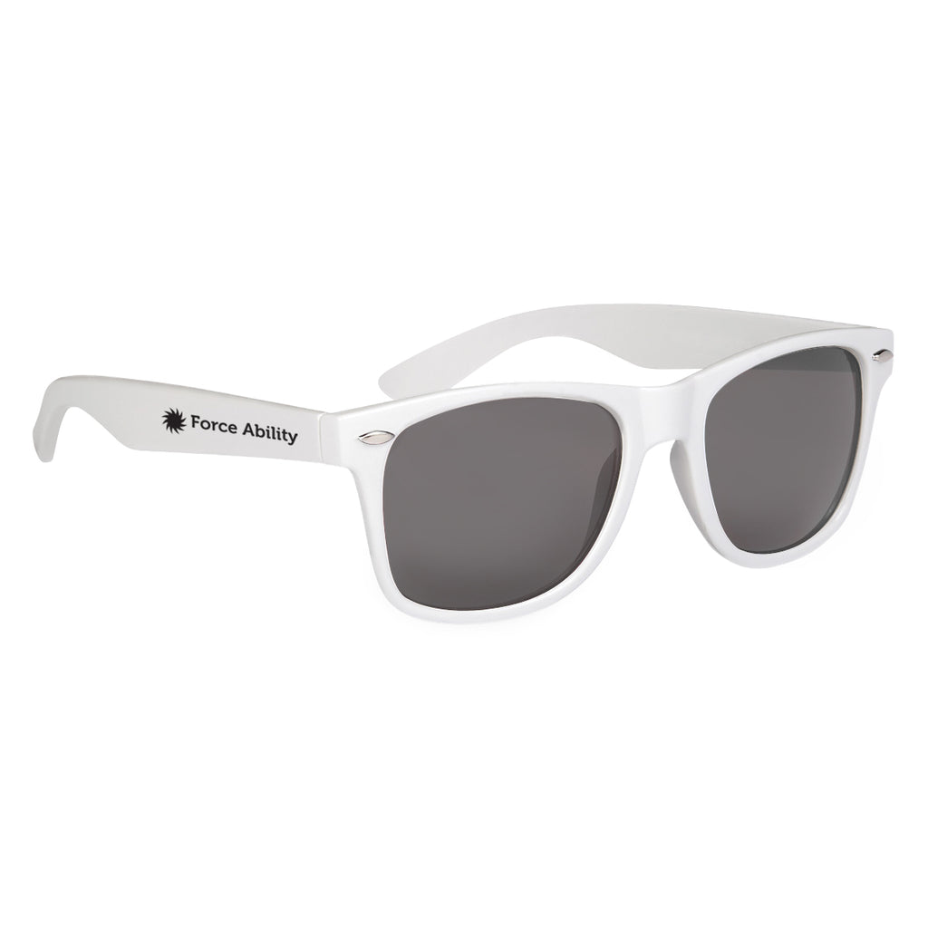 Malibu Sunglasses, Polarized - White - Silk Screen