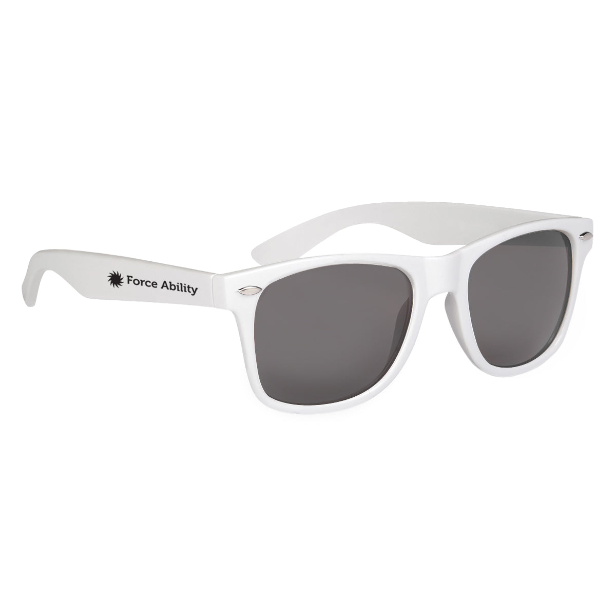 Malibu Sunglasses, Polarized - White - Silk Screen
