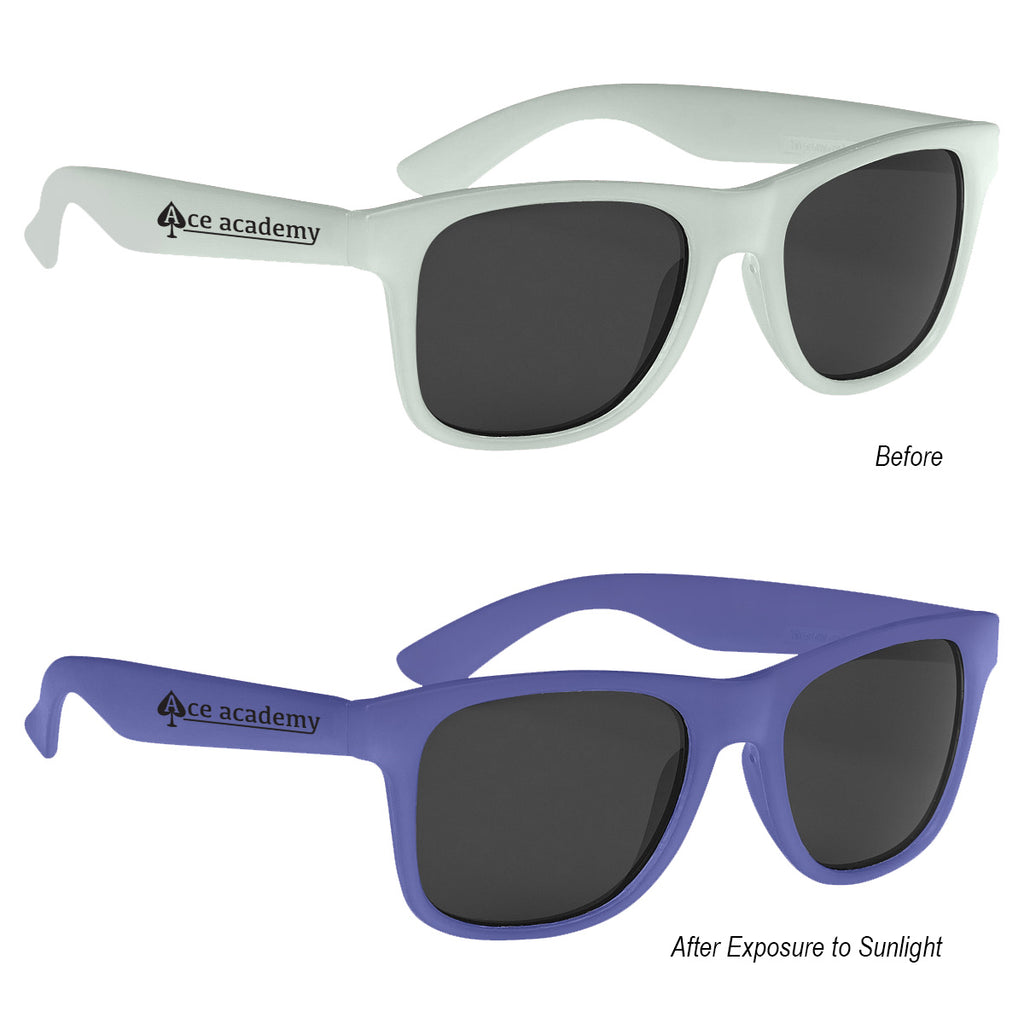 Malibu Sunglasses That Change Color - Frost Changing Blue - Silk Screen