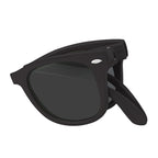 Malibu Sunglasses That Fold - Black - Folded1