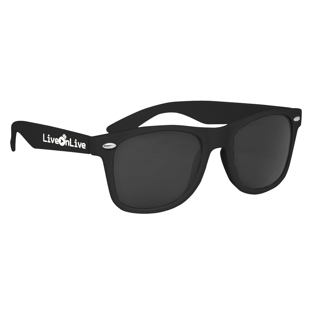 Malibu Sunglasses, Velvet Touch - Black - Silk Screen