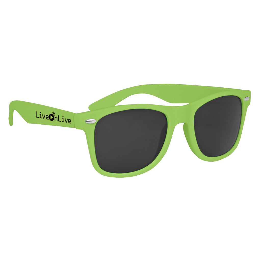 Malibu Sunglasses, Velvet Touch - Lime Green - Silk Screen