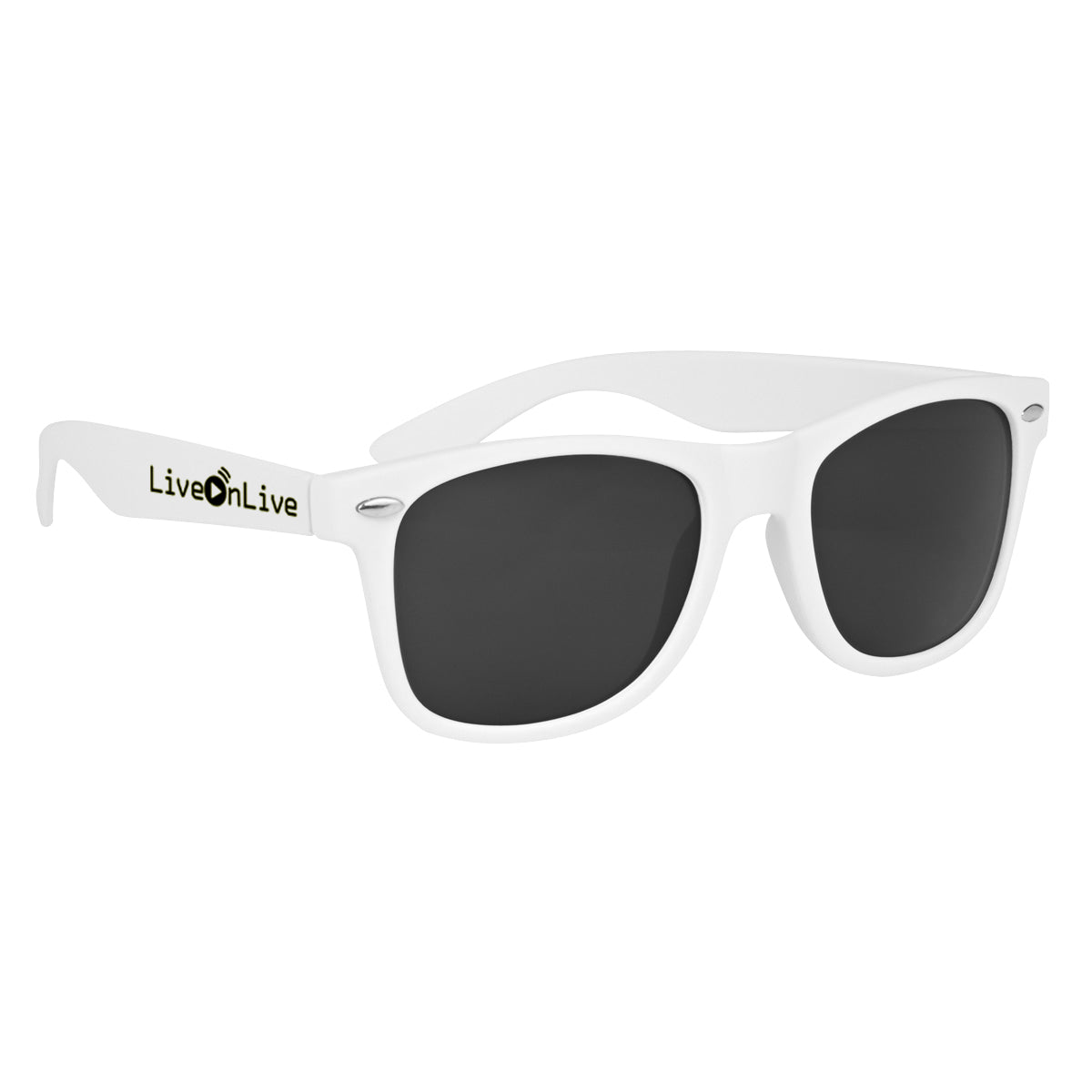 Malibu Sunglasses, Velvet Touch - White - Silk Screen