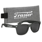 Malibu Sunglasses with a Heathered Pouch - Black - Silk Screen
