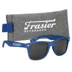 Malibu Sunglasses with a Heathered Pouch - Royal Blue - Silk Screen