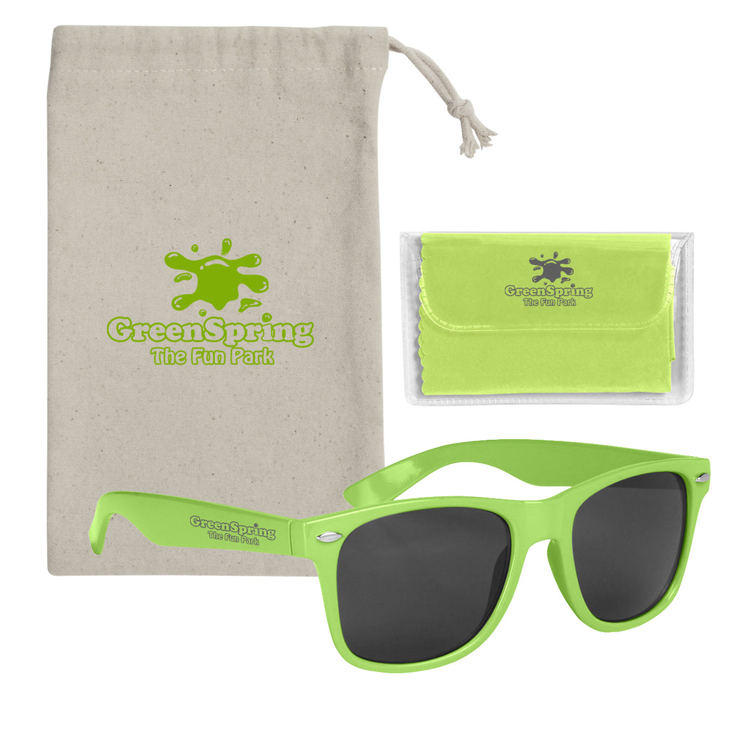 Malibu Sunglasses with Cloth and Pouch - Malibu Sunglasses With Microfiber Cloth and Pouch