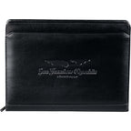 Manchester Zippered Padfolio with Solar Calculator - Black - Front