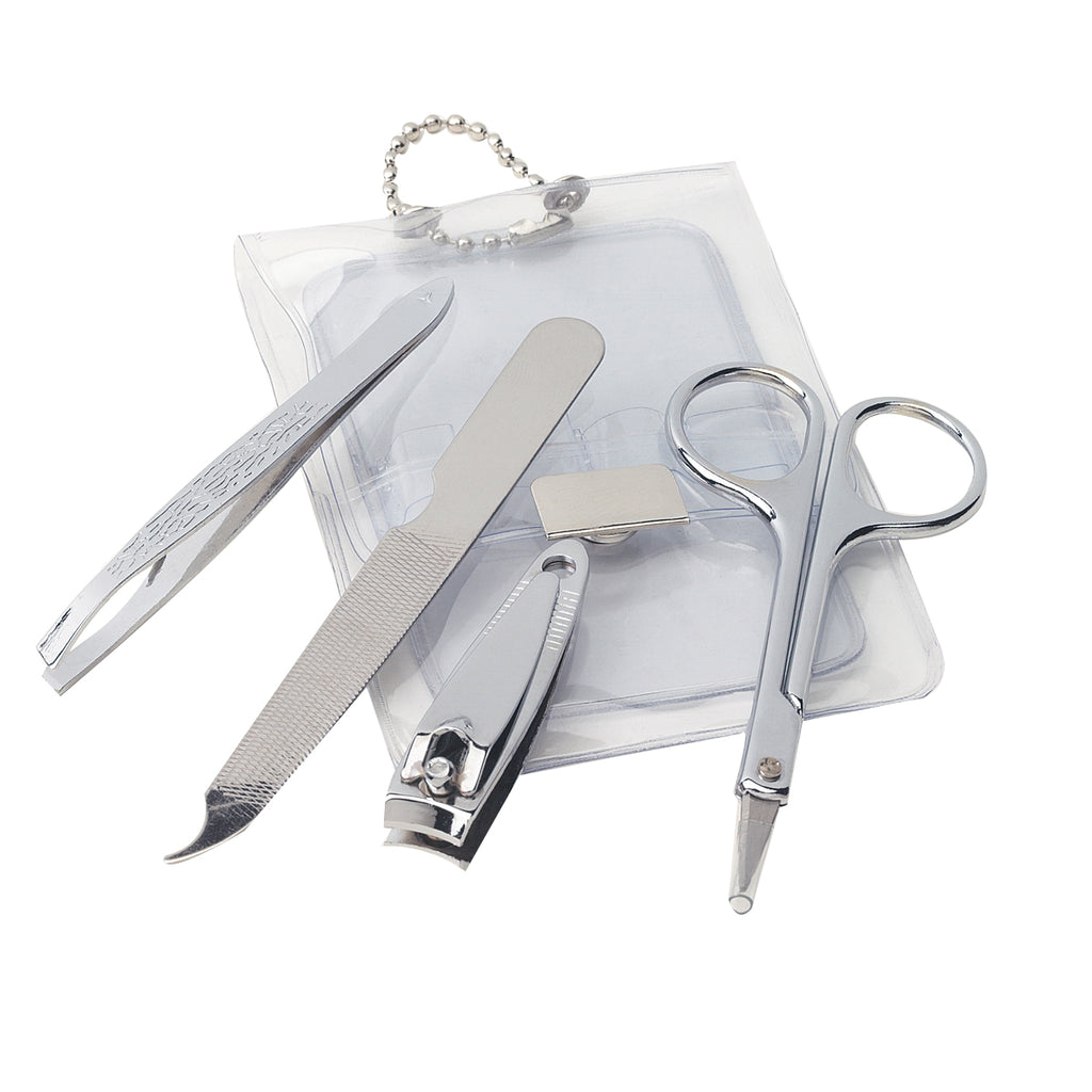 Manicure Set in Vinyl - Clear - Open