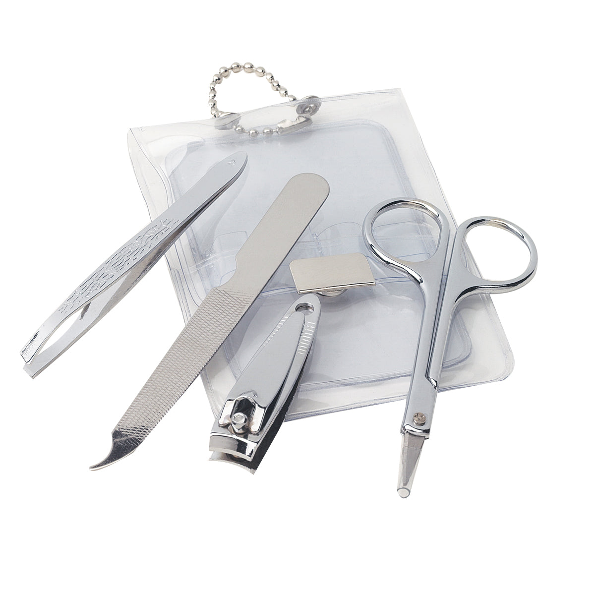Manicure Set in Vinyl - Clear - Open
