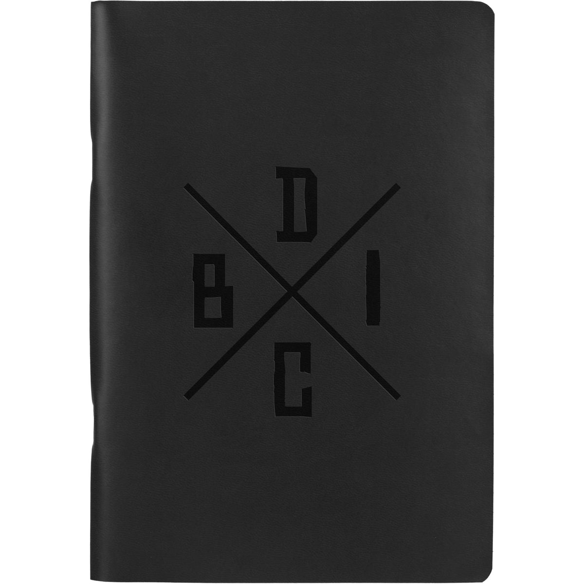 Mano Slim Meeting Journal, 5.5 x 8 Inches Debossing - Black - Front