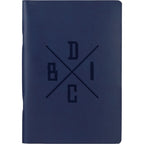 Mano Slim Meeting Journal, 5.5 x 8 Inches Debossing - Navy - Front